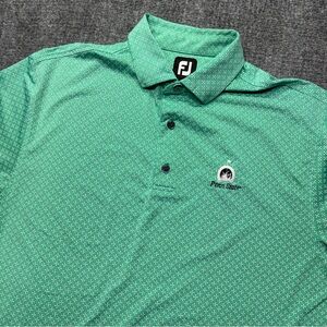 FootJoy PENN STATE Golf Polo Shirt Mens L Green Geometric Performance Stretch